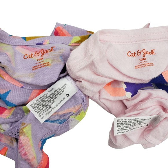 Girls Cat & Jack Tee Bundle Size 12M Ballet Cat Shooting Star Pink Purple - Picture 5 of 6